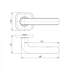Ручка раздельная K.TRD62.TOROID.LITE BL-24 черный
