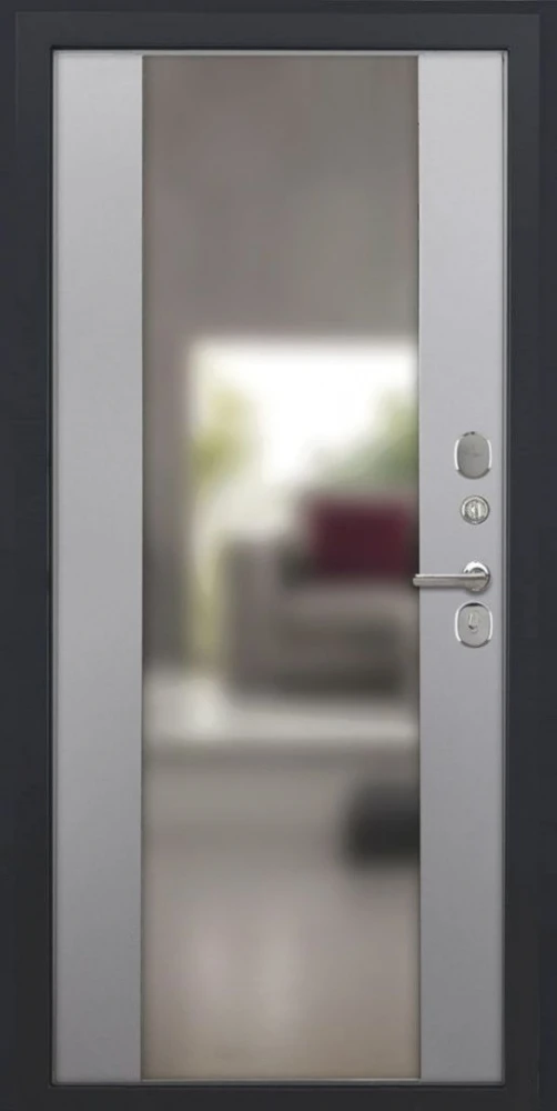 Входная дверь ДвериПРО Росна Алиса (16мм, ПВХ Софт грей, зеркало) DPRO225800 внутренняя сторона